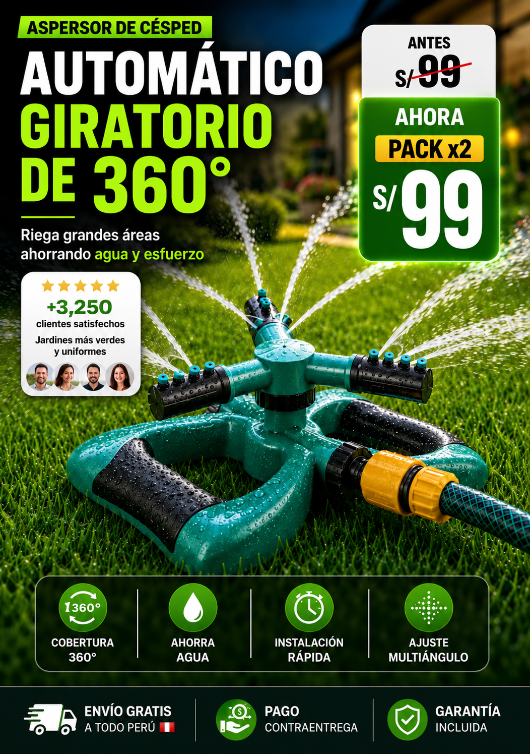 Aspersor Automatico para cesped
