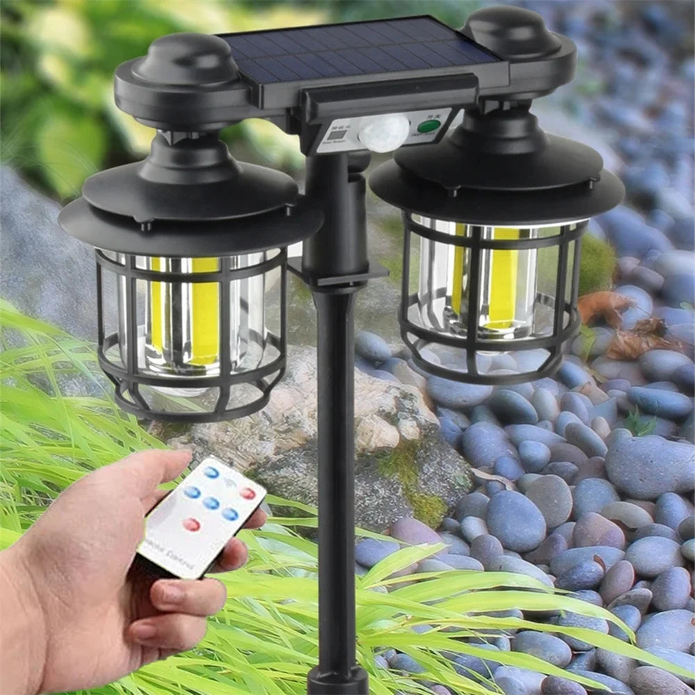 Farola solar de doble foco para Exteriores