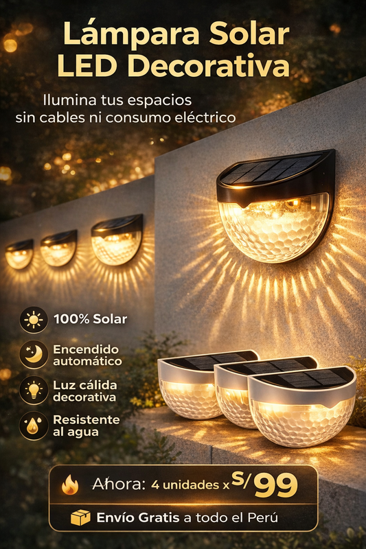 Luz LED Solar pro x 4 unidadesx 99 soles