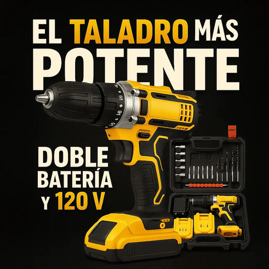 Kit Taladro INALAMBRICO Doble Batería 120 V
